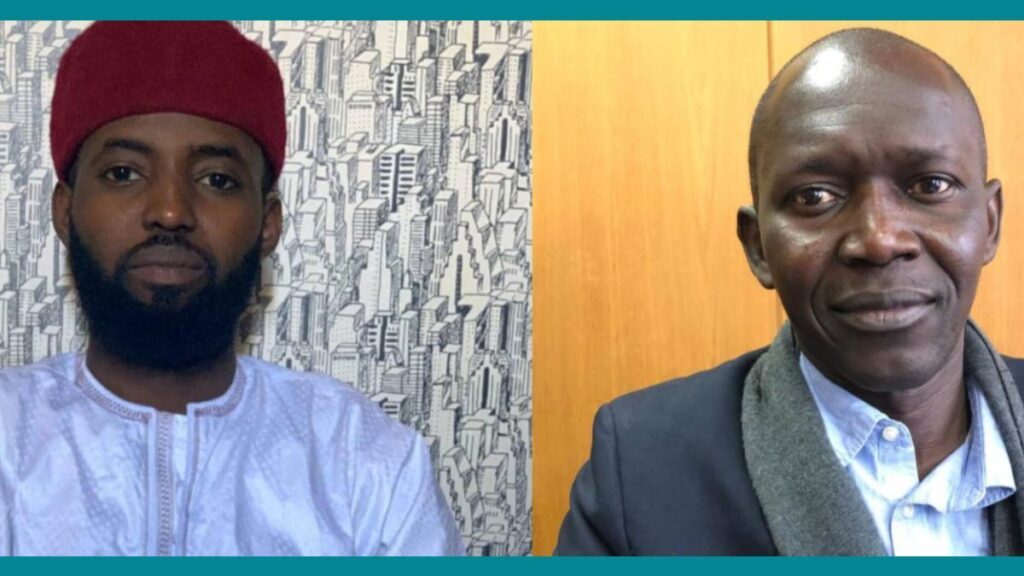 De gauche à droite, Charfadine Galmaye Saleh et l'activiste Makaila Nguebla
