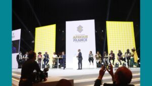 Le président français Emmanile, lors du sommet Afrique-France, le 8 octobre 2021